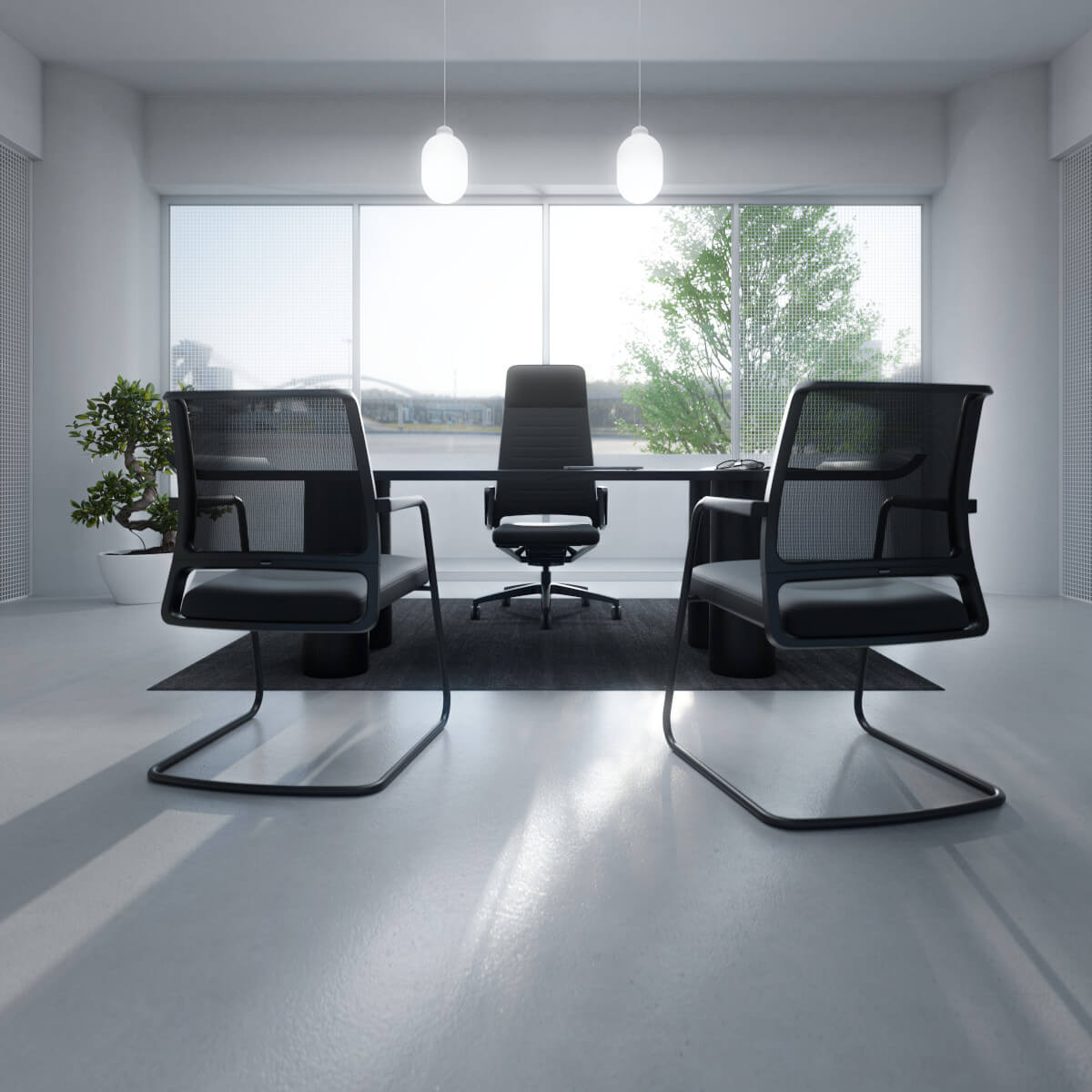 Interstuhl VINTAGEis5 56V0 Besucherstuhl mit ergonomischer Polsterung und modernem Design für stilvolle Büroumgebungen.