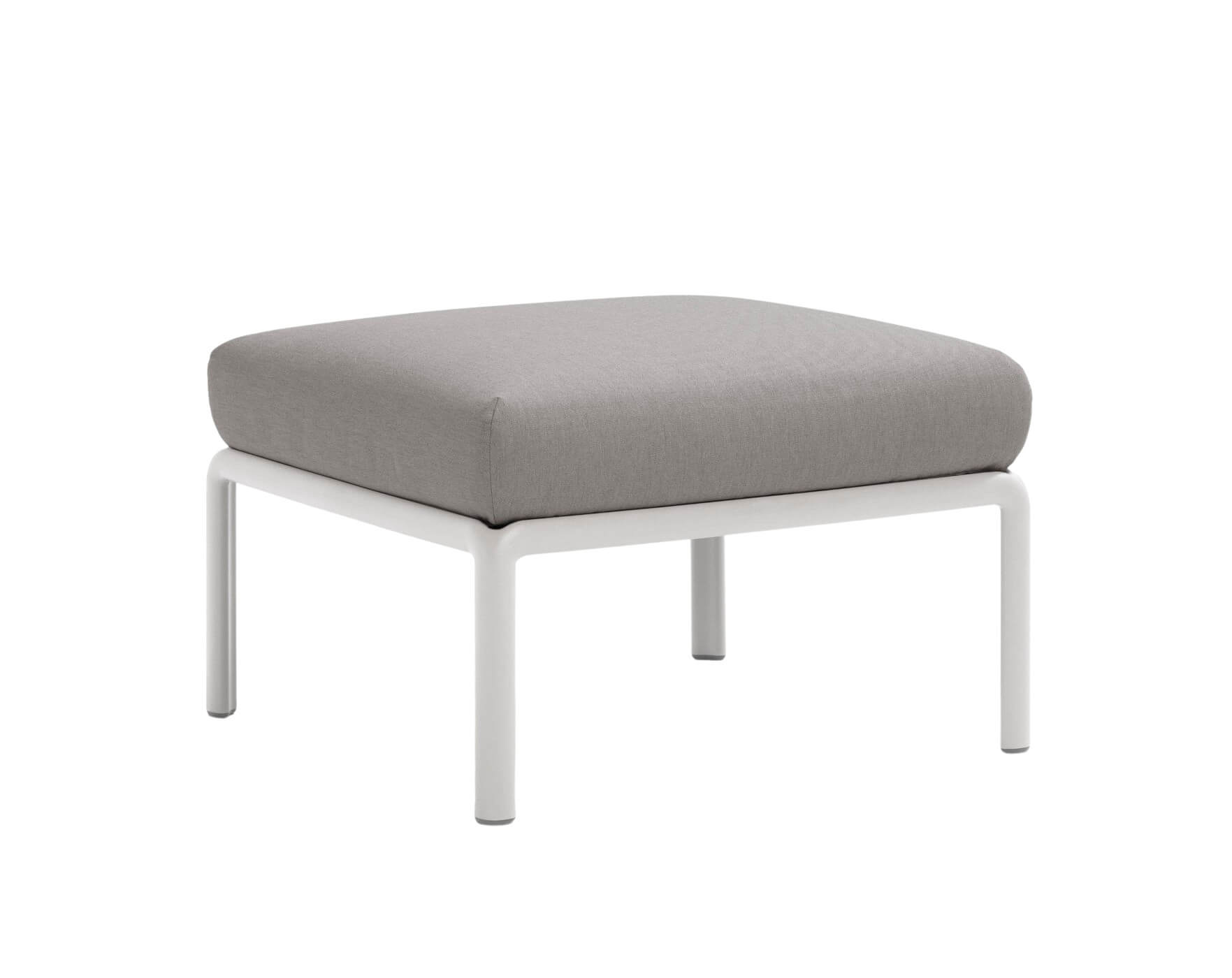 Nardi Komodo Pouf weiß/grigio, italienisches Outdoor-Design, wetterfest, leicht, modular, langlebig