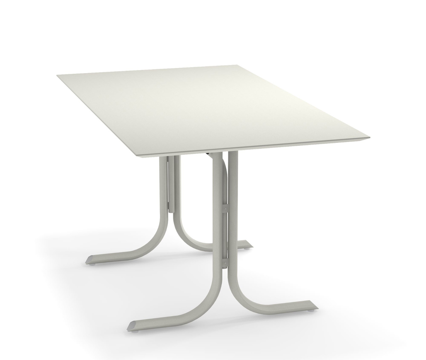 Table System mit abnehmbarer Platte und flacher Tischkante, 140 x 80 cm, militärgrün