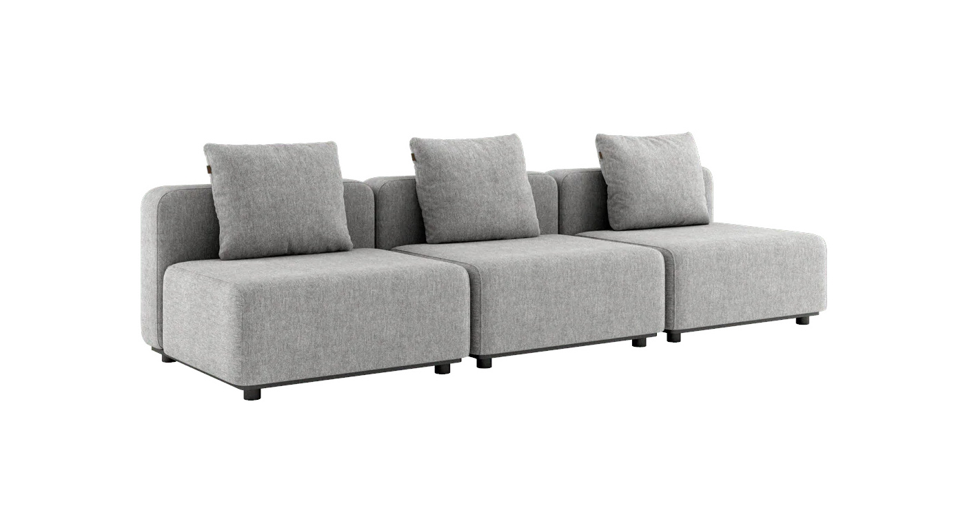 Cobana Loungesofa 3-Sitzer ohne Armlehnen, cobana sand melange