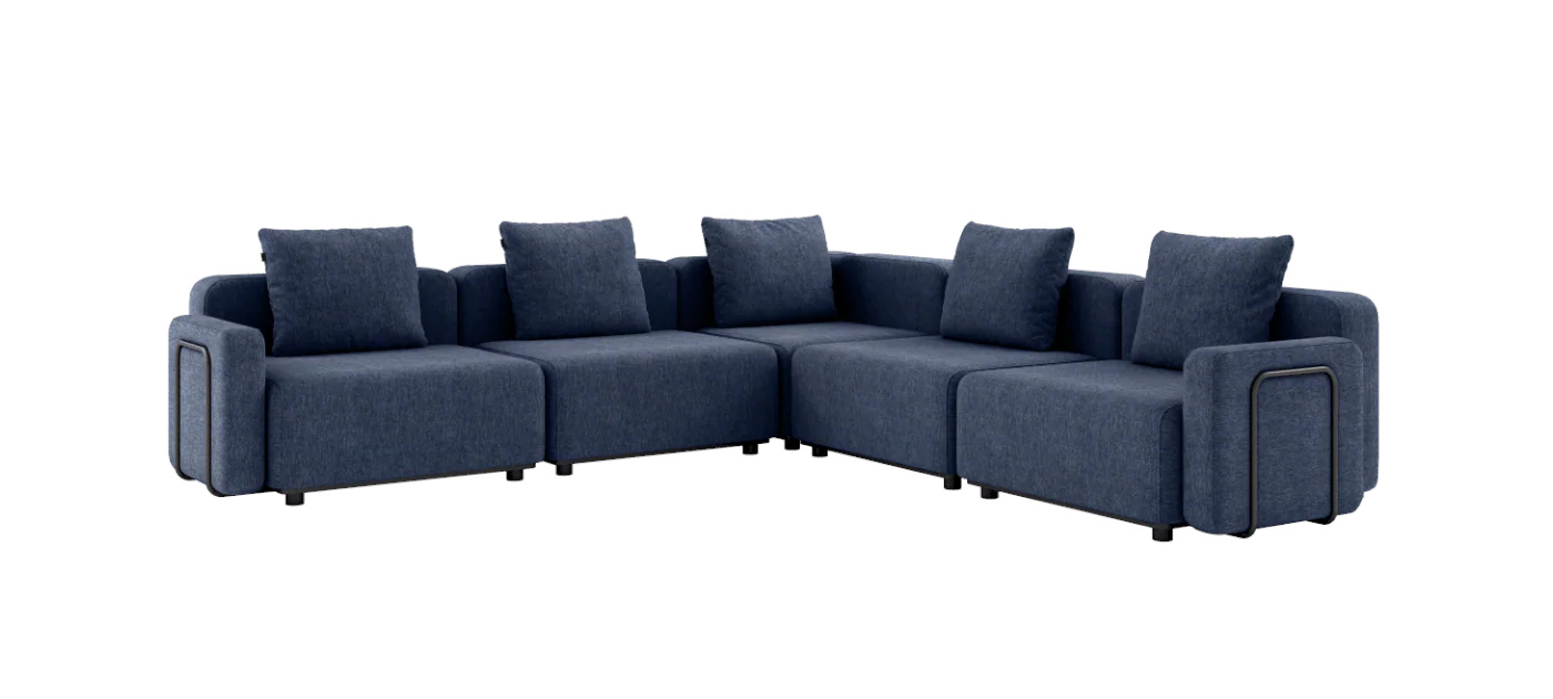 Cobana Ecksofa 5-Sitzer mit Armlehne, kirra indigo