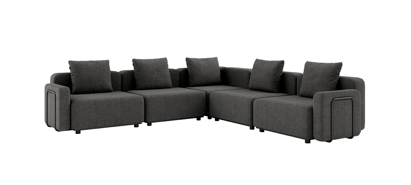 Cobana Ecksofa 5-Sitzer mit Armlehne, cobana grau
