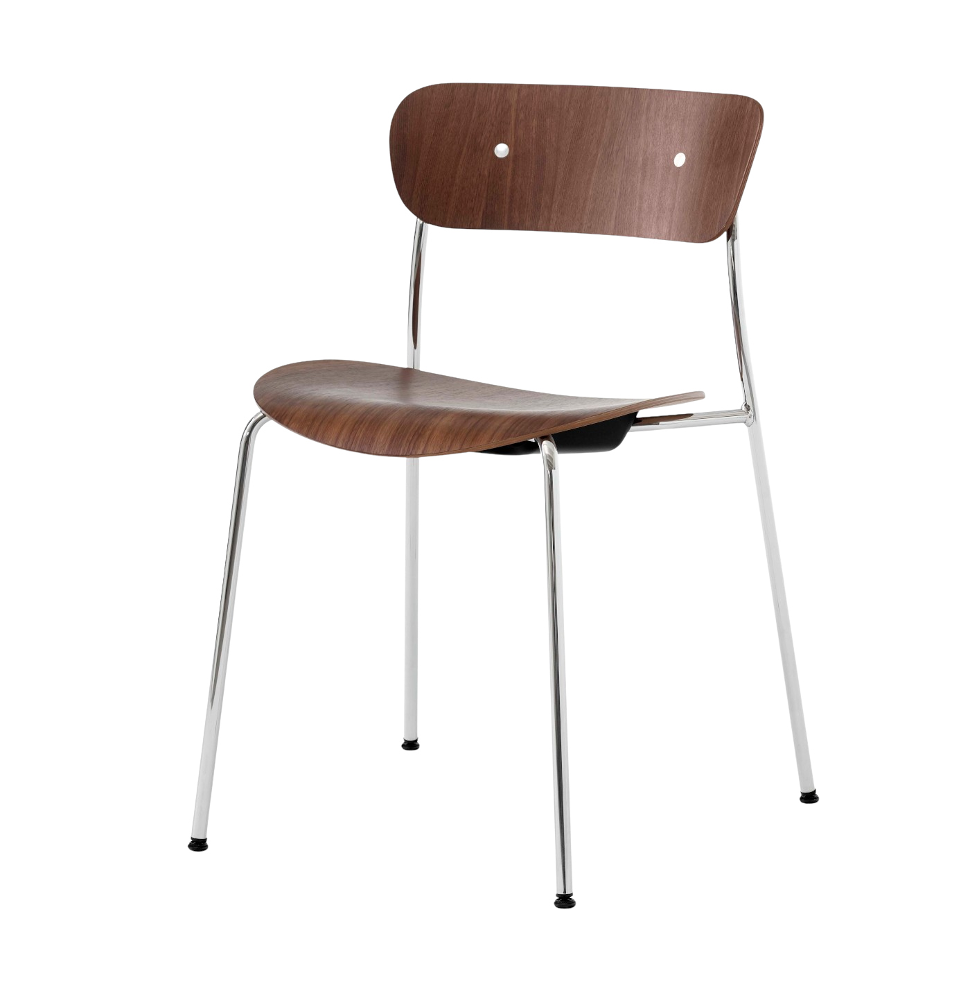 Pavilion AV1 Stuhl, chrom / walnuss lackiert
