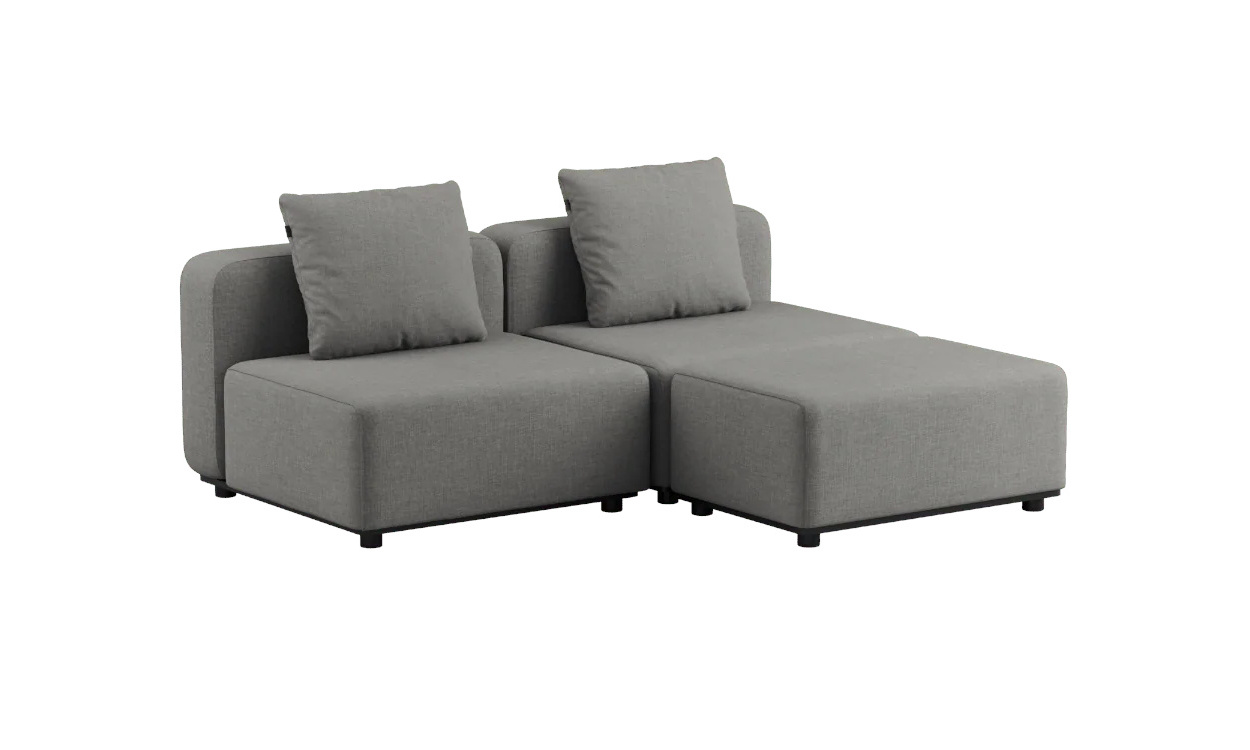 Cobana Loungesofa 2-Sitzer ohne Armlehnen mit Hocker, kirra grey