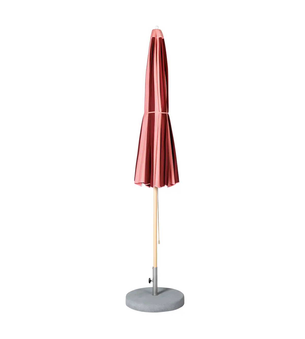 Geschlossener Weishäupl Pagodenschirm Ø 300 cm in Rosa und Kirschrot