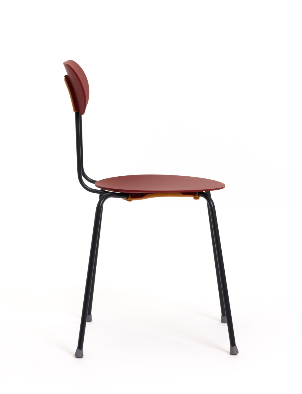 Magis Mariolina Stuhl, anthrazit/bordeaux, eleganter Ess- und Arbeitsstuhl, ergonomisch, hochwertig