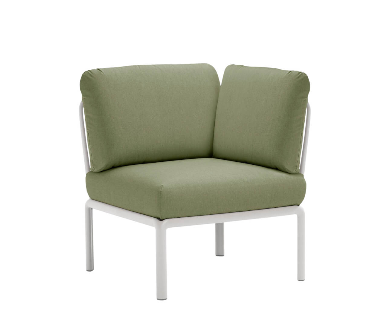 Nardi Komodo Modulsofa Eckelement, weiß/giungla Sunbrella, Outdoor-Sofa, wetterfest, langlebig, Made in Italy