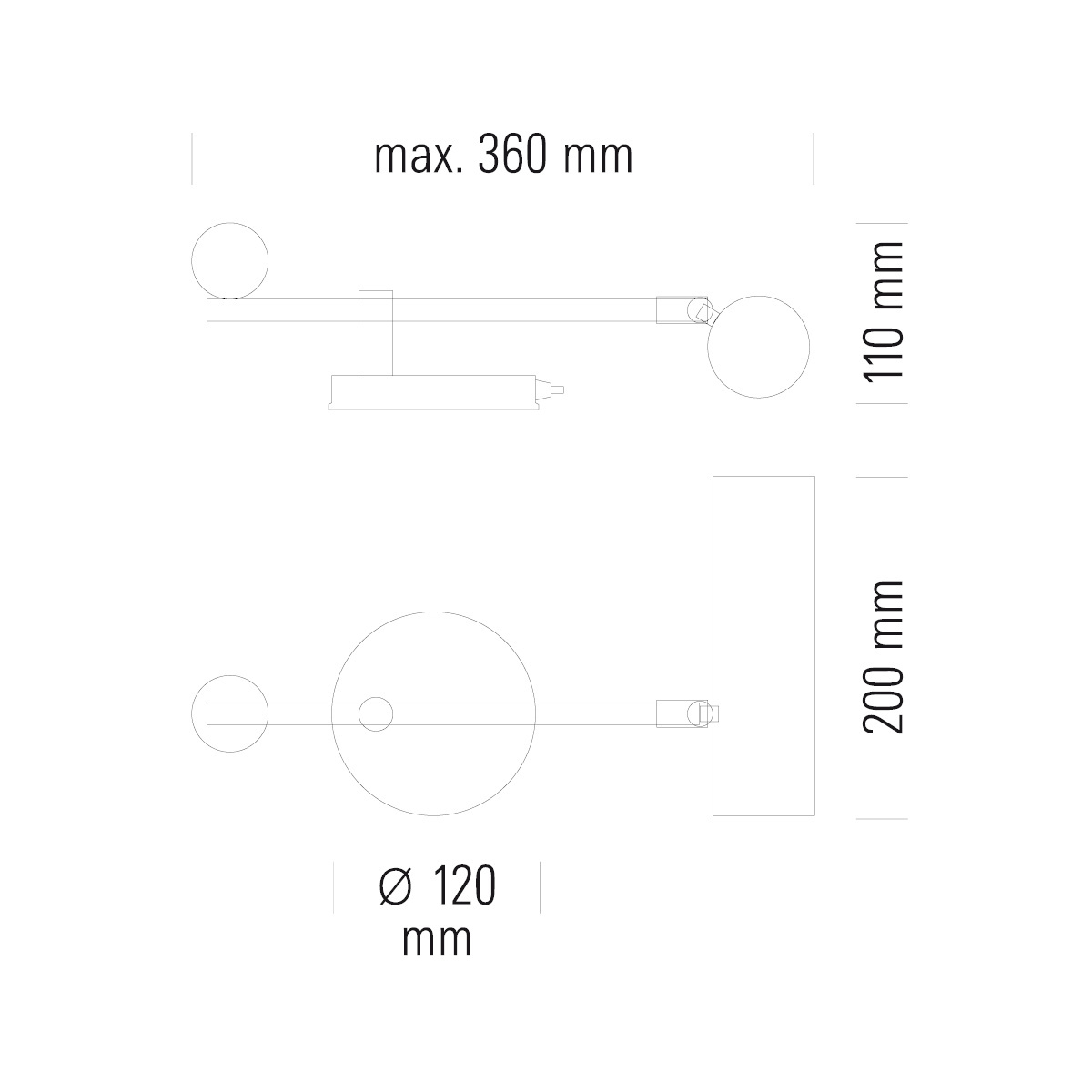 Tecnolumen DS 28 Leuchte mit flexiblem Leuchtenarm, perfekte Beleuchtung für Klaviere, Sideboards und Arbeitsflächen