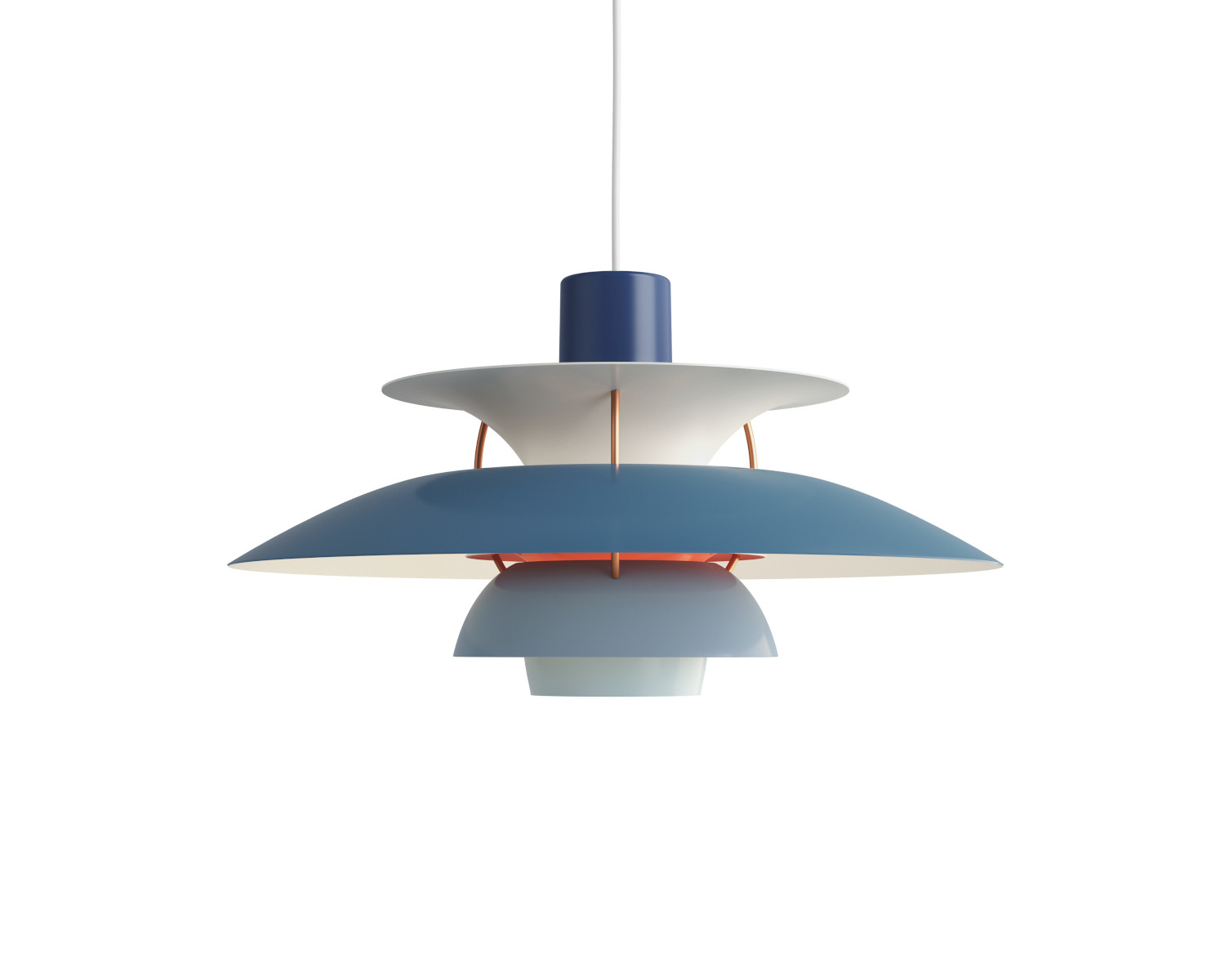 Louis Poulsen PH 5 Pendelleuchte Blau – Designer-Hängeleuchte Louis Poulsen PH 5 Pendelleuchte in Blau, modernes Design, dimmbar, skandinavische Designerlampe