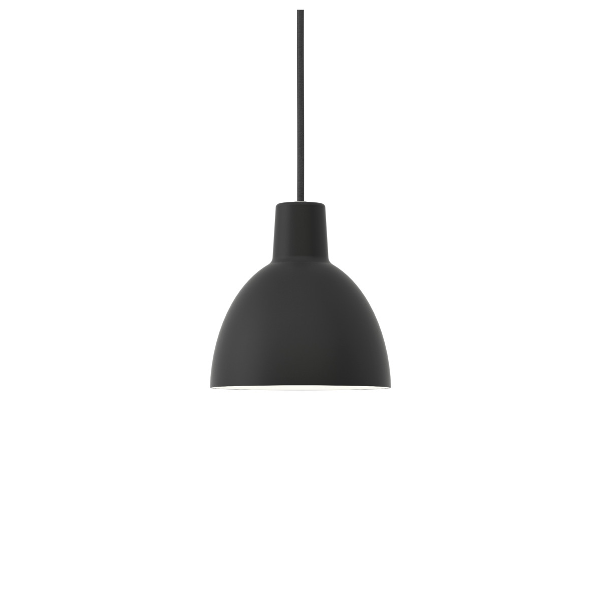 Louis Poulsen Toldbod Pendelleuchte Ø 12 cm schwarz, minimalistisch, elegantes Licht für Esstisch oder Küche