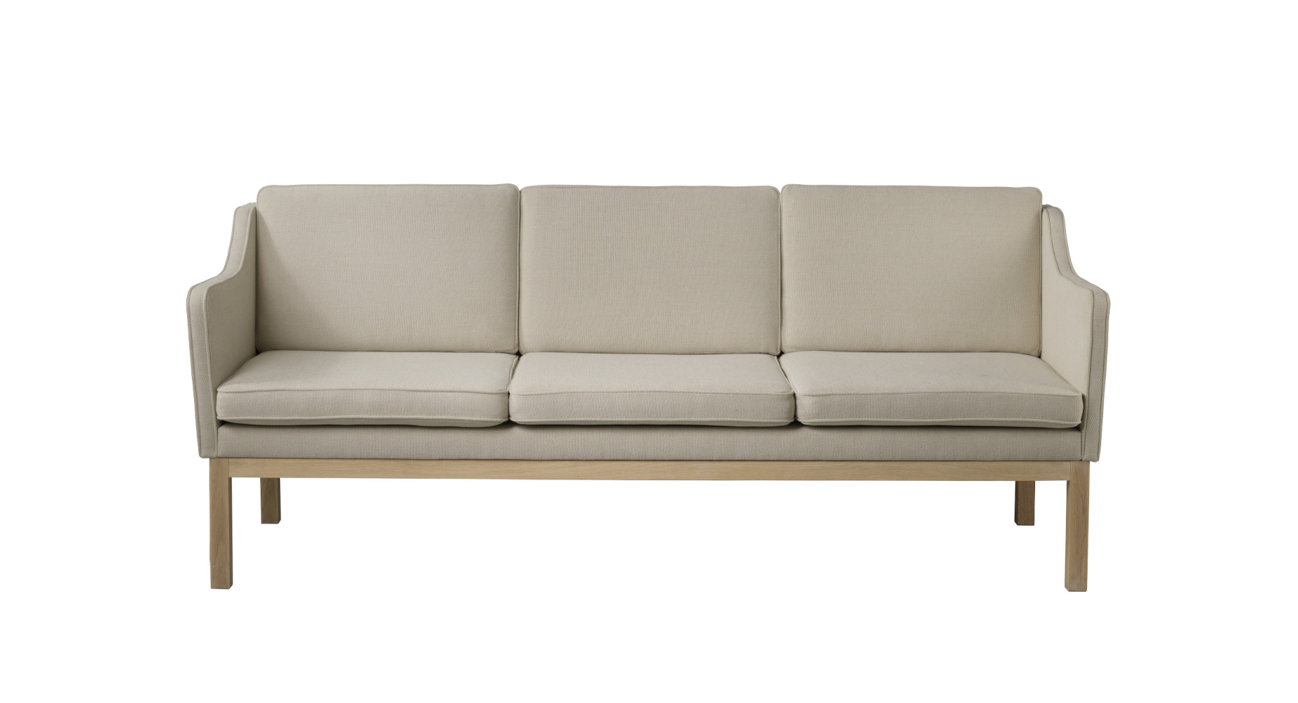 FDB Møbler L43 MK46 Sofa 3-Sitzer, nordisches Design, Eiche natur, beige, langlebig, funktional