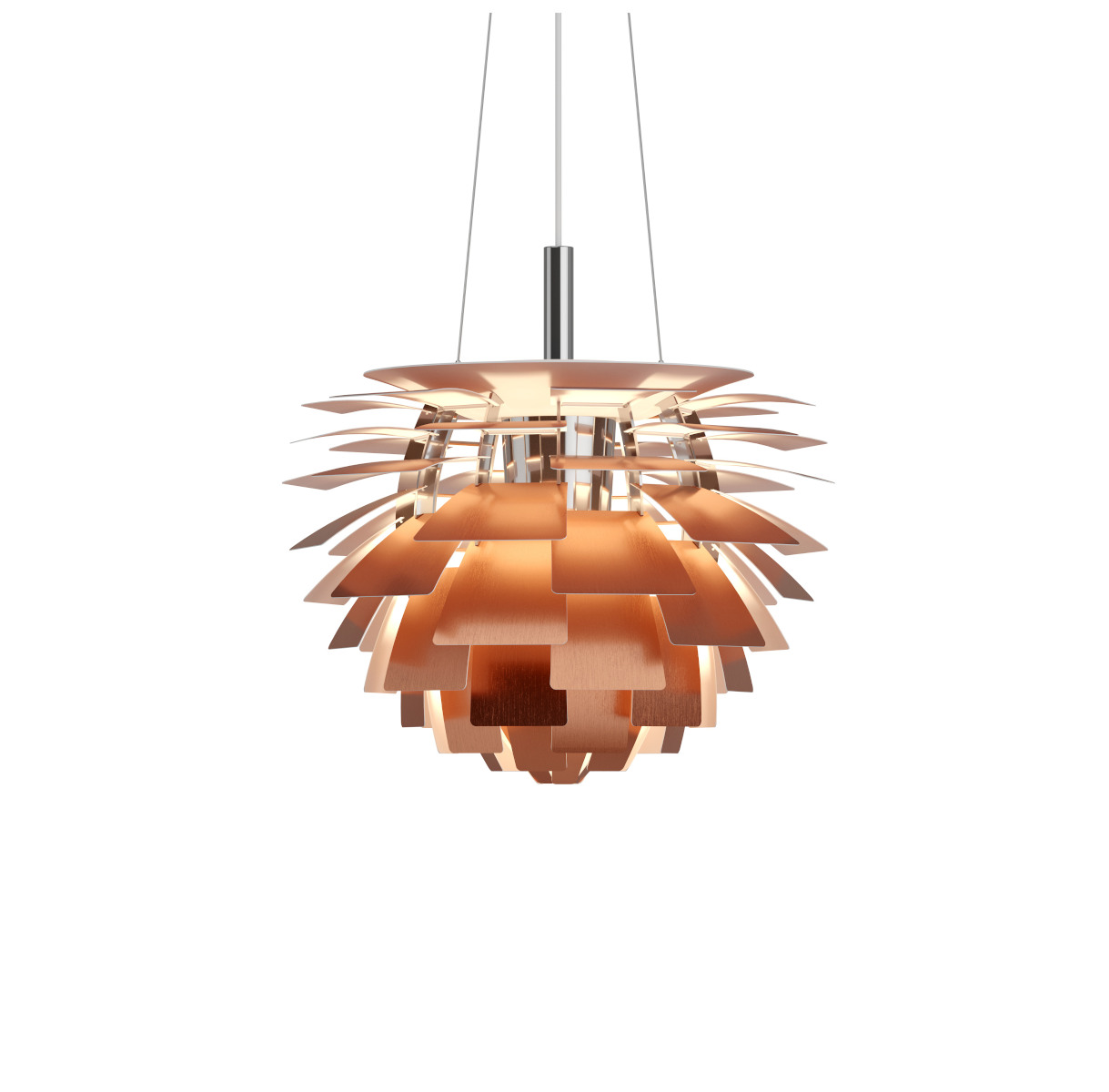 Louis Poulsen PH Artichoke Pendelleuchte Ø 48 cm Kupfer, Designerlampe, skandinavisches Design, elegante Beleuchtung