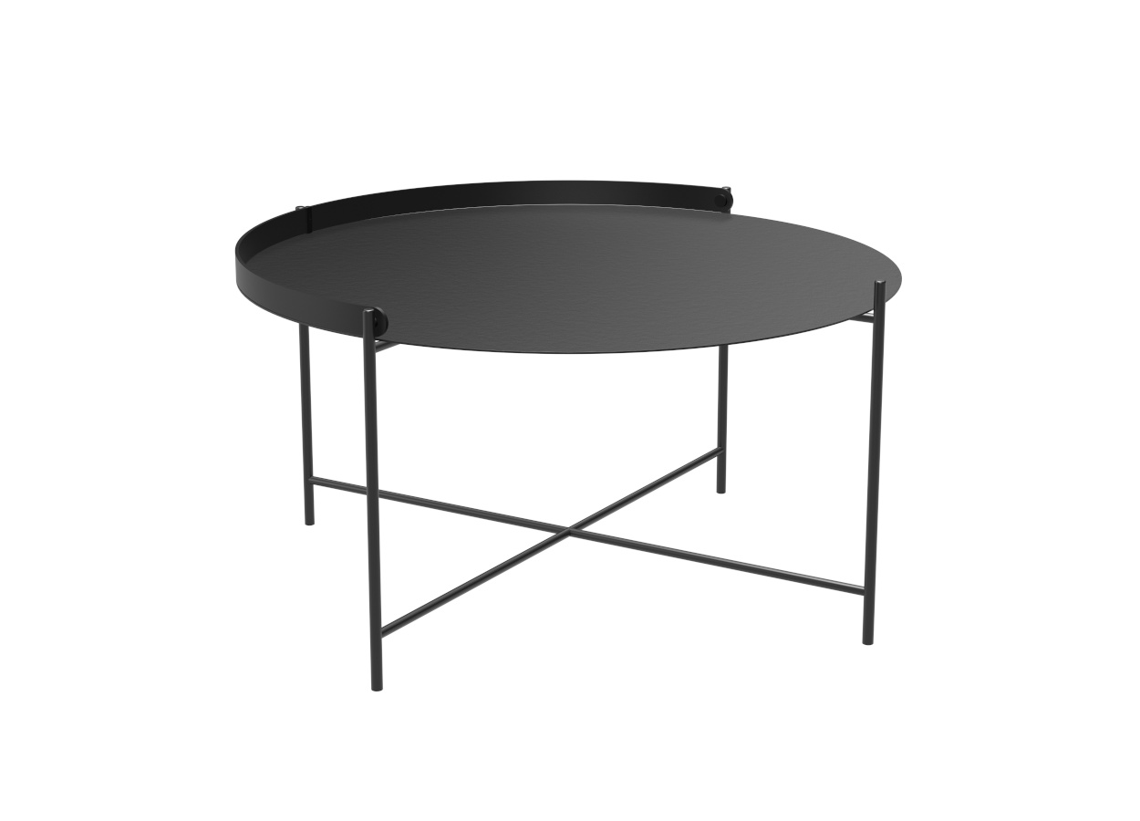 Edge Beistelltisch, Ø 76 cm, schwarz