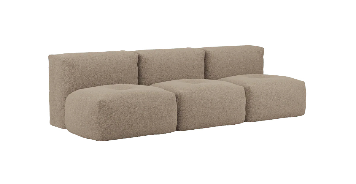 Soft Sofa 3-Sitzer ohne Armlehne, teddy brown