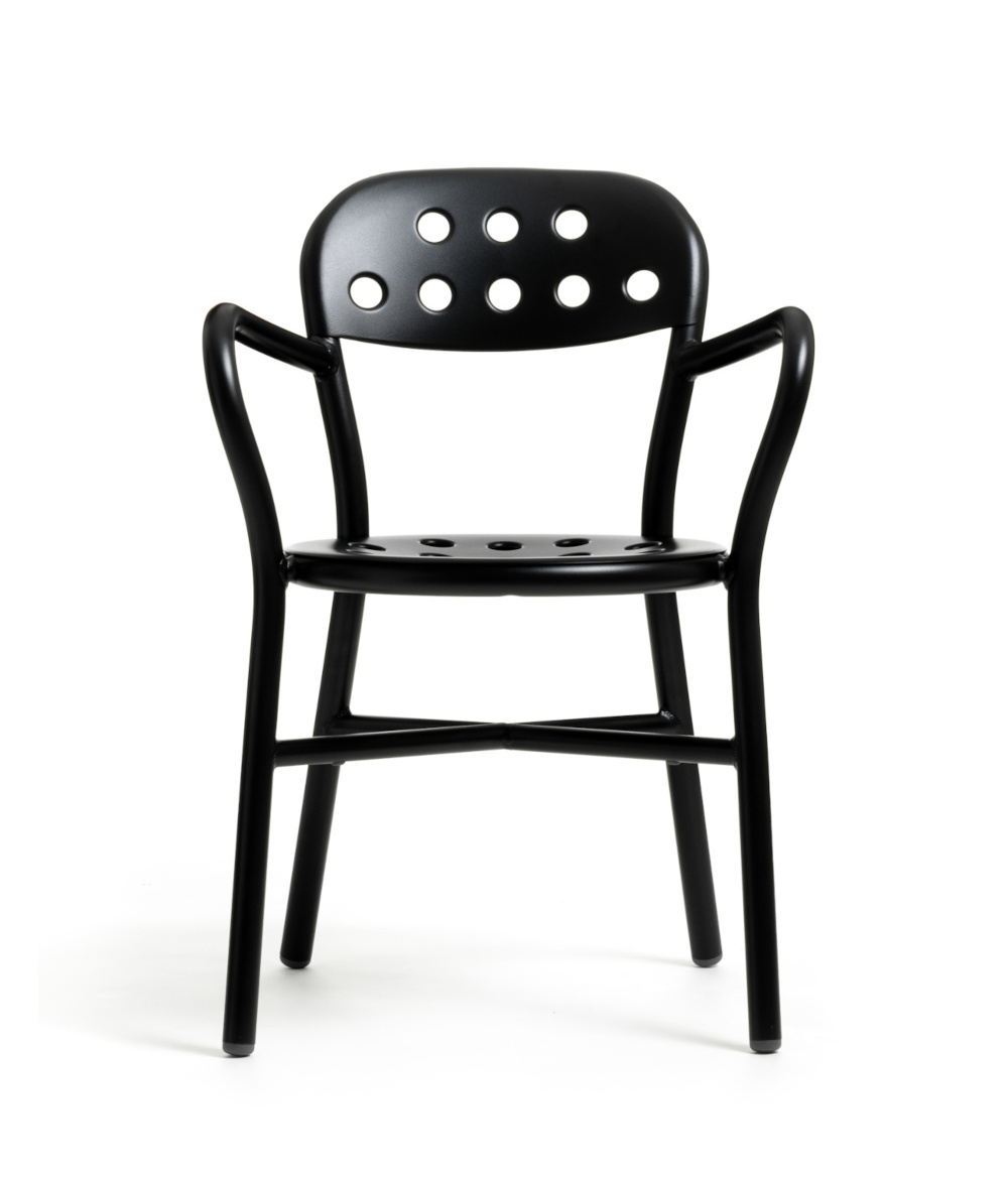 Magis Pipe Armlehnstuhl schwarz, ergonomisch, leicht, modernes Design, italienische Qualität