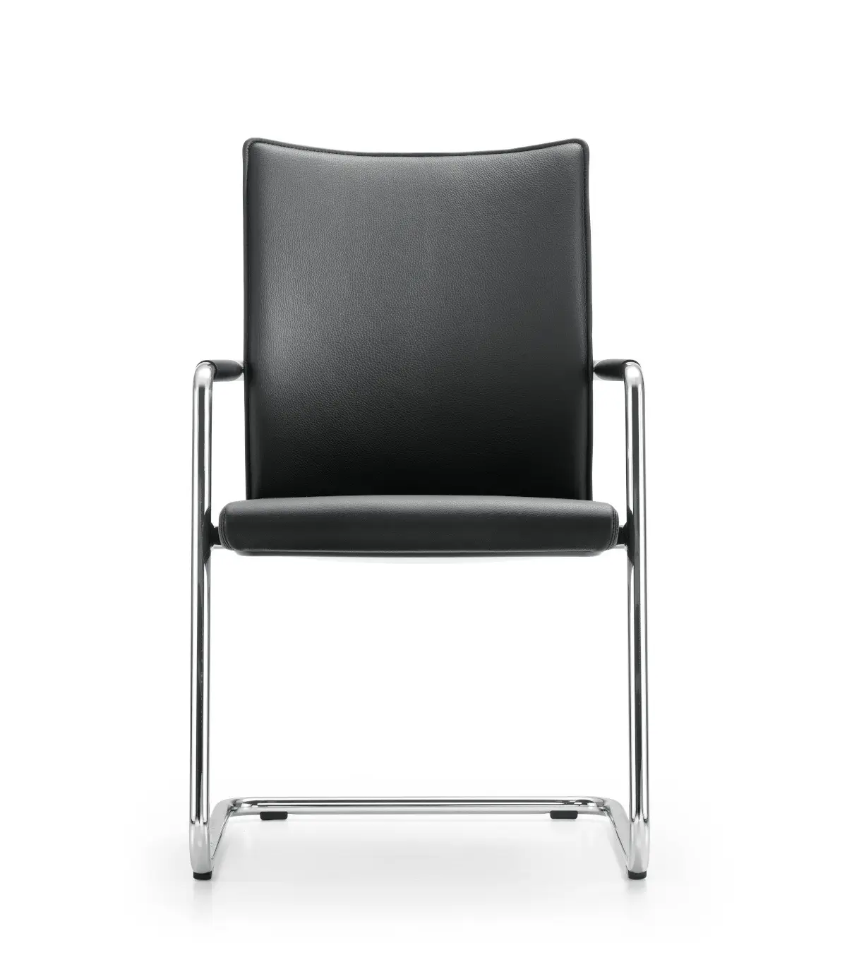Girsberger Diagon Freischwinger mit Polsterrücken als komfortable Sitzgelegenheit für Büro und Besprechungsraum.