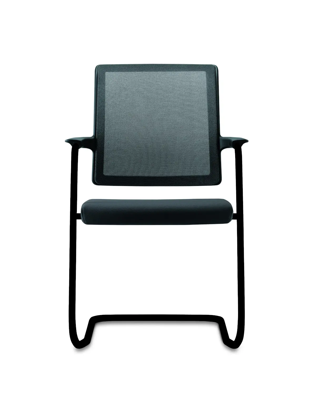 Interstuhl Goal-Air 570G Besucherstuhl in Schwarz mit Netzrücken und Freischwingergestell