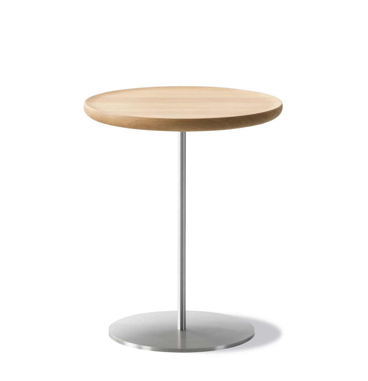 Pal Beistelltisch, Ø 37,5 x H 45 cm, brushed steel / eiche hell geölt Pal Beistelltisch, Ø 37,5 x H 45 cm, brushed steel / eiche hell geölt
