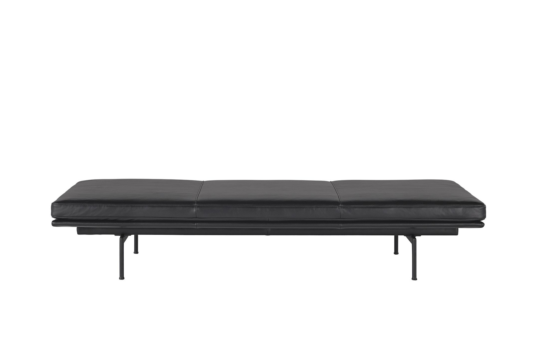 Outline Daybed, refine leder schwarz / schwarz