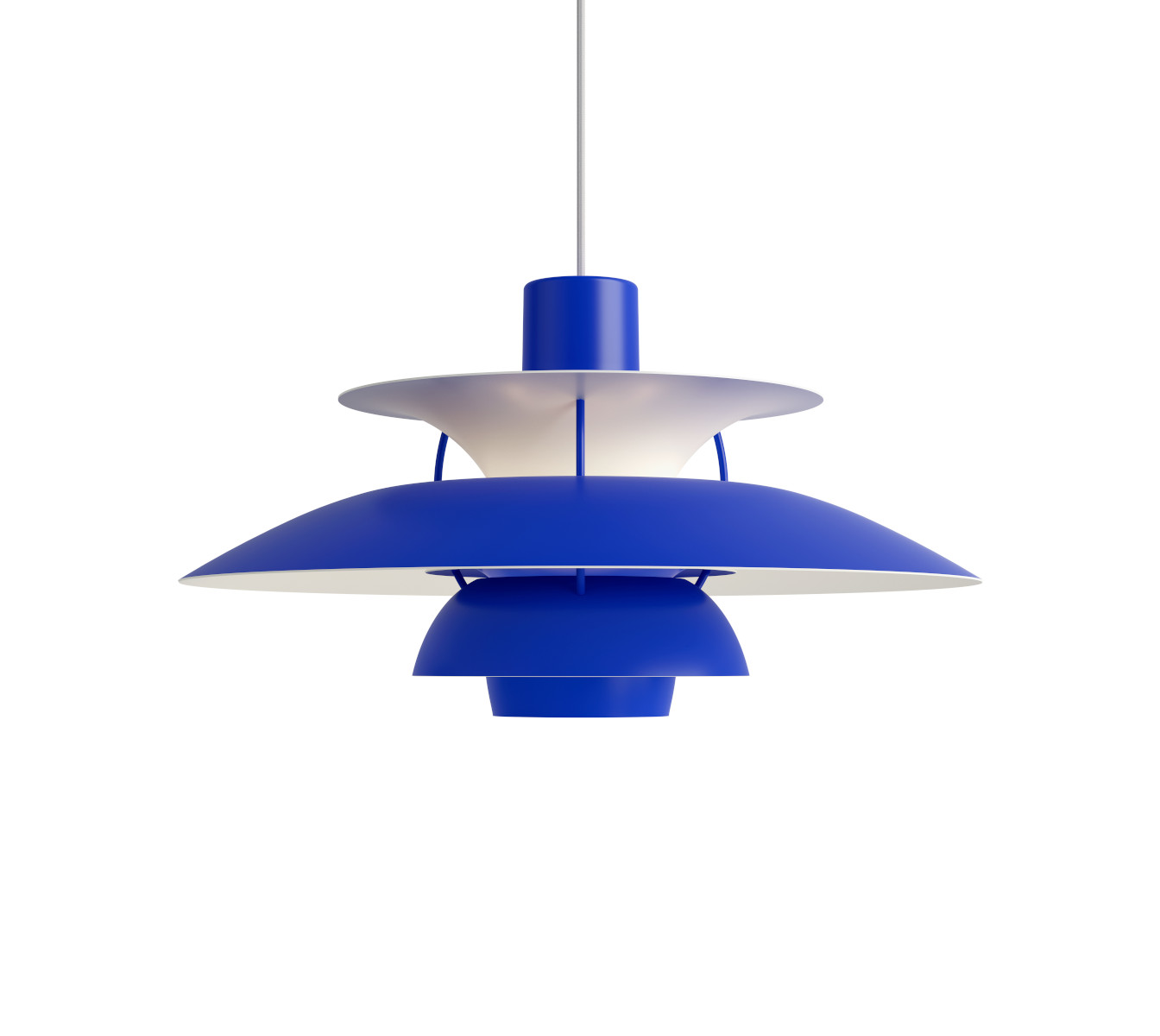 Louis Poulsen PH 5 Pendelleuchte Blau – Skandinavisches Design Louis Poulsen PH 5 Pendelleuchte monochrome blau, skandinavisches Design, dimmbar, hochwertige Beleuchtung