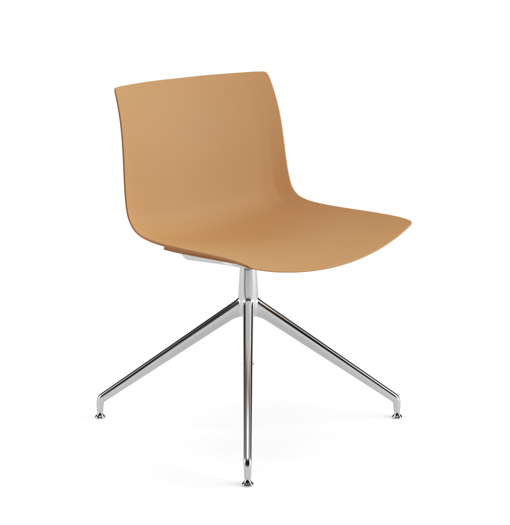 Catifa 53 Stuhl, einfarbig, aluminium / karamel #2054