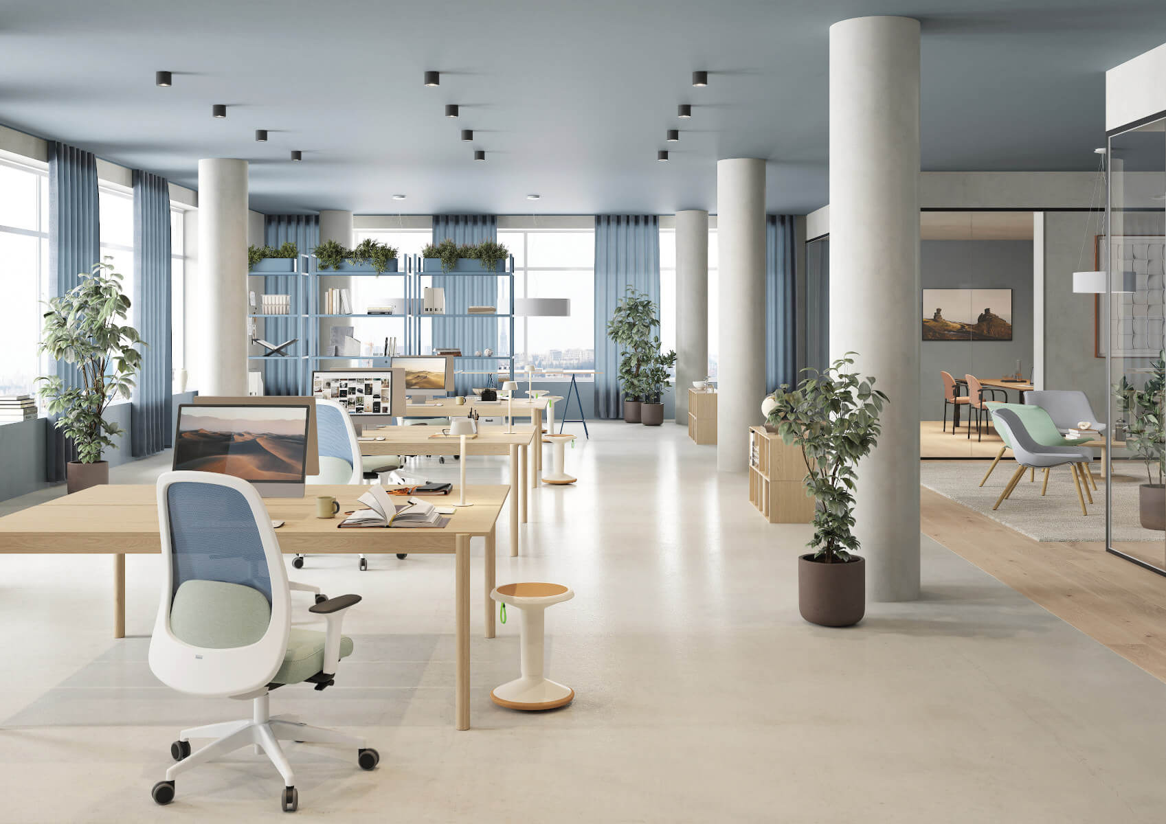 Interstuhl HEJis3 HJ116 Drehstuhl, modernes Design mit Rückenunterstützung und hoher Funktionalität.