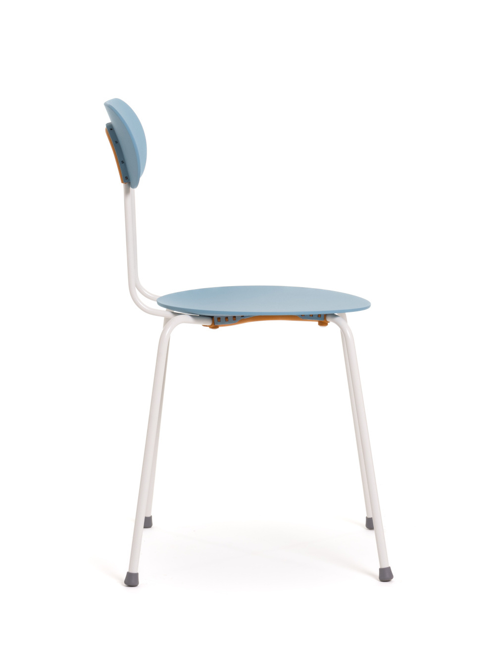 Magis Mariolina Stuhl weiß/hellblau, ergonomisch, stapelbar, leicht, modernes italienisches Design, komfortabel