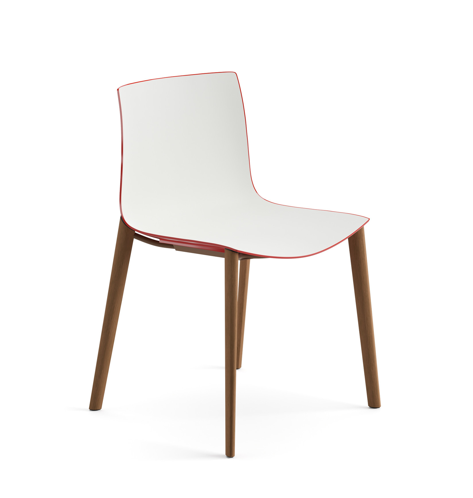 Catifa 46 Stuhl, zweifarbig, effekt teak / weiß-rot #0355