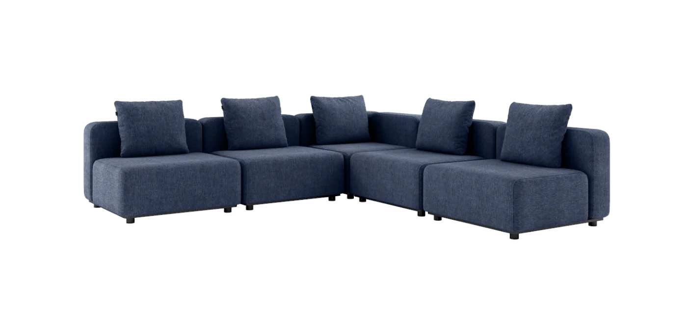 Cobana Ecksofa 5-Sitzer ohne Armlehne, kirra indigo