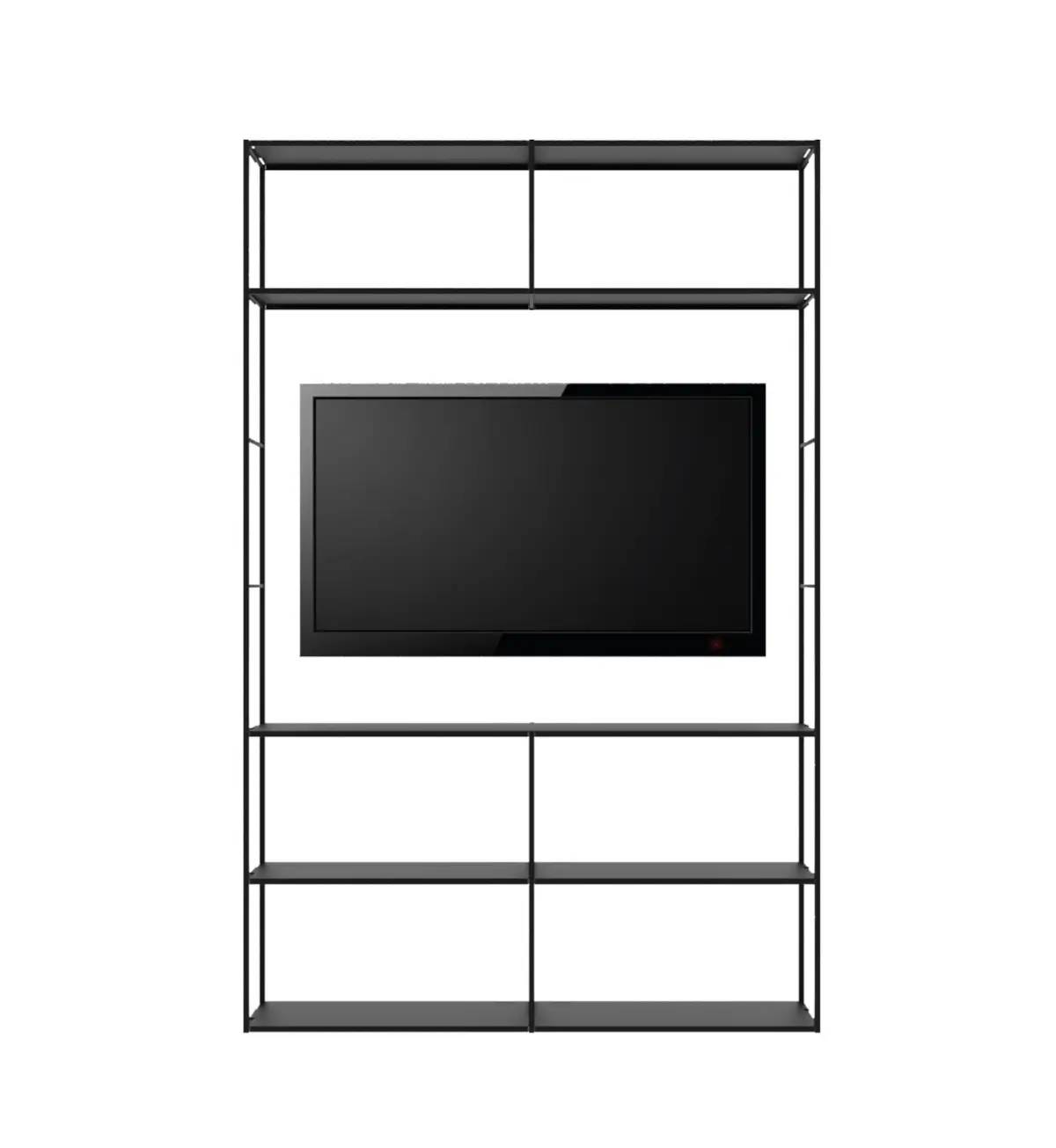 Offenes Zeus Easy Irony TV Bücherregal in 146 cm Breite mit integriertem TV-Bereich.