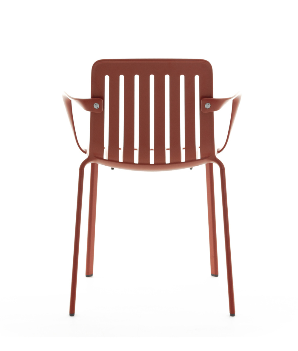 Magis Plato Armlehnstuhl rot, ergonomisch, hochwertiges italienisches Design, bequem, langlebig