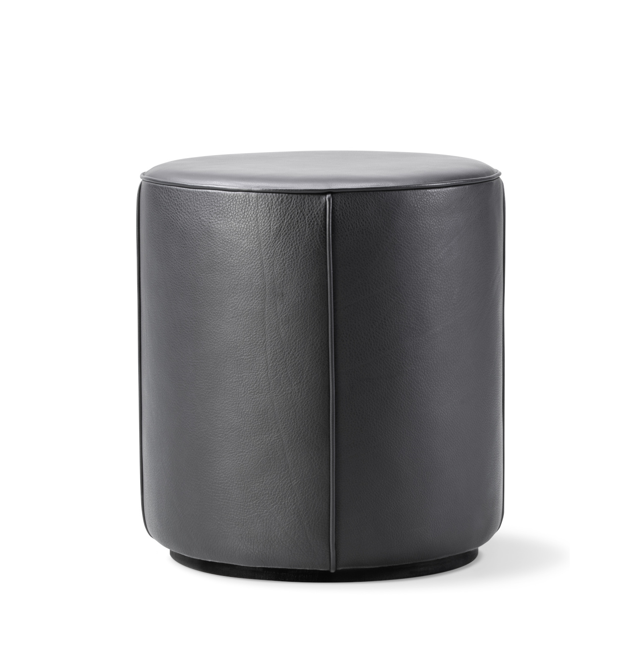 Mono Pouf, Ø 39 cm, leder omni 301 schwarz Mono Pouf, Ø 39 cm, leder omni 301 schwarz