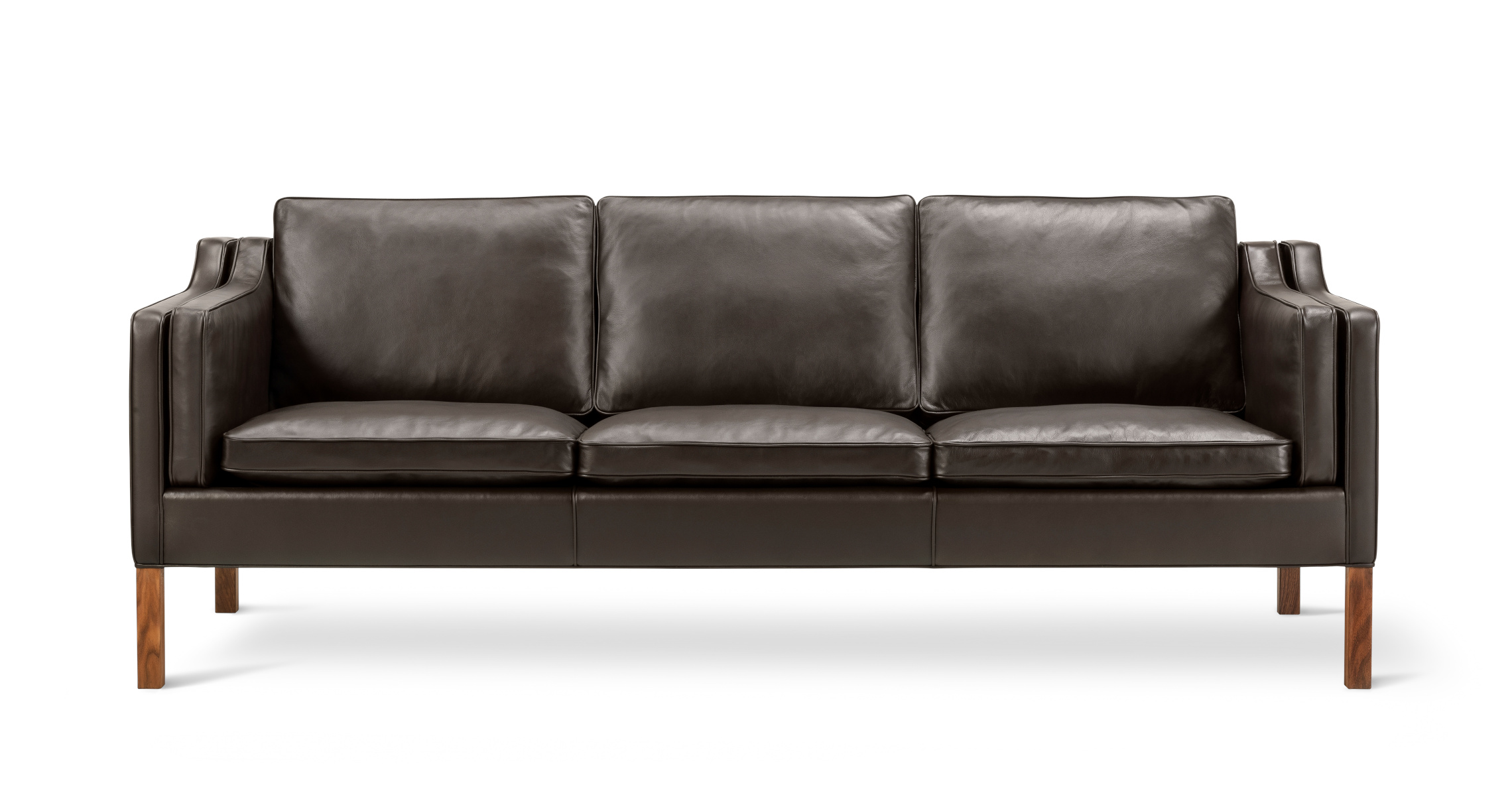 Mogensen 2213 Sofa, walnuss geölt / leder organic 906 mokka