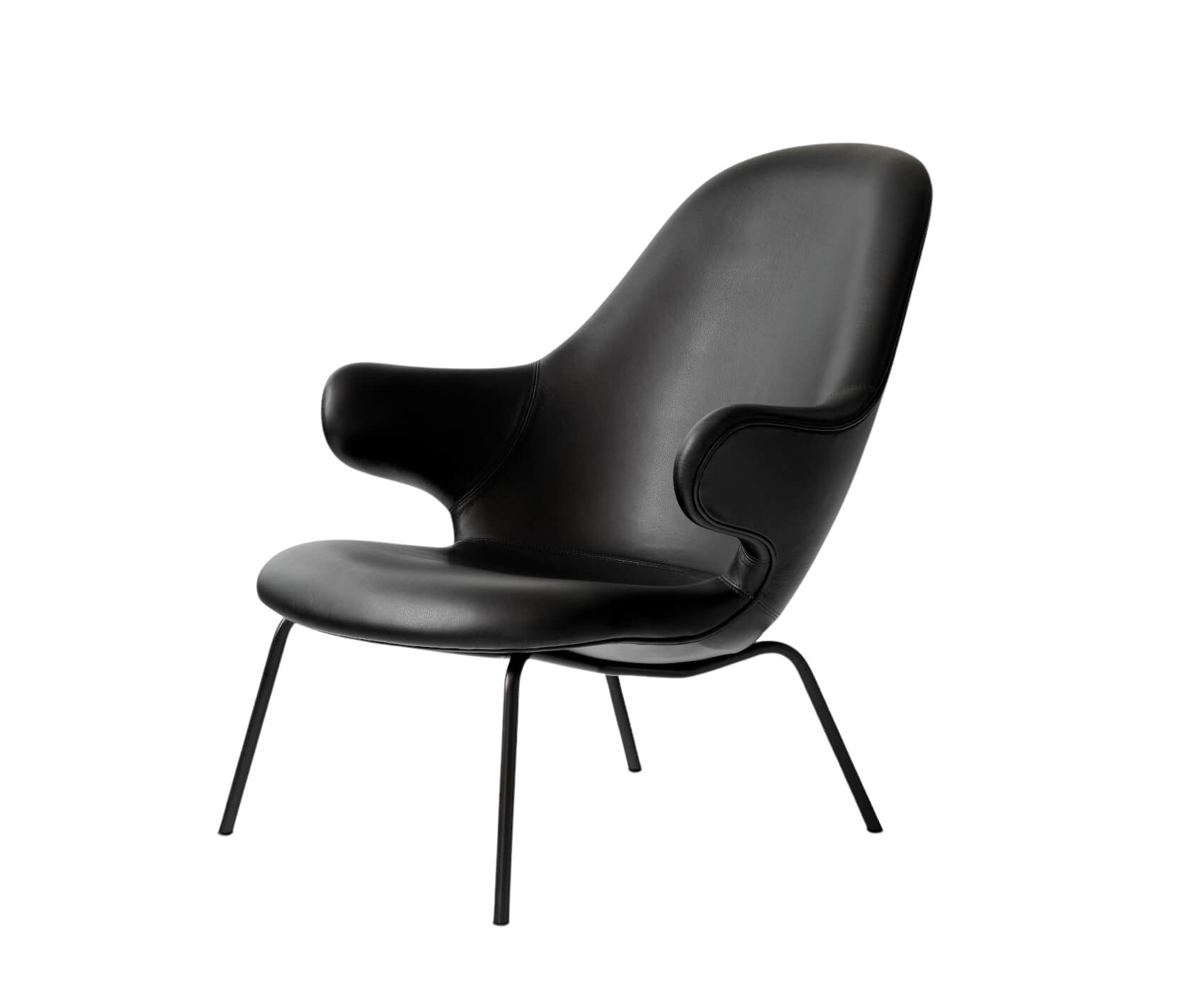 &Tradition Catch JH14 Sessel, schwarz, edles Anilinleder, dänisches Design – stilvoll im Wohnzimmer oder Home-Office