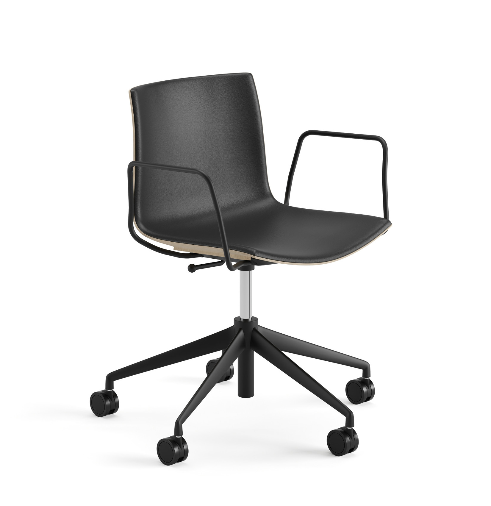 Catifa 46 Drehstuhl, holz, vorne bezogen #0335