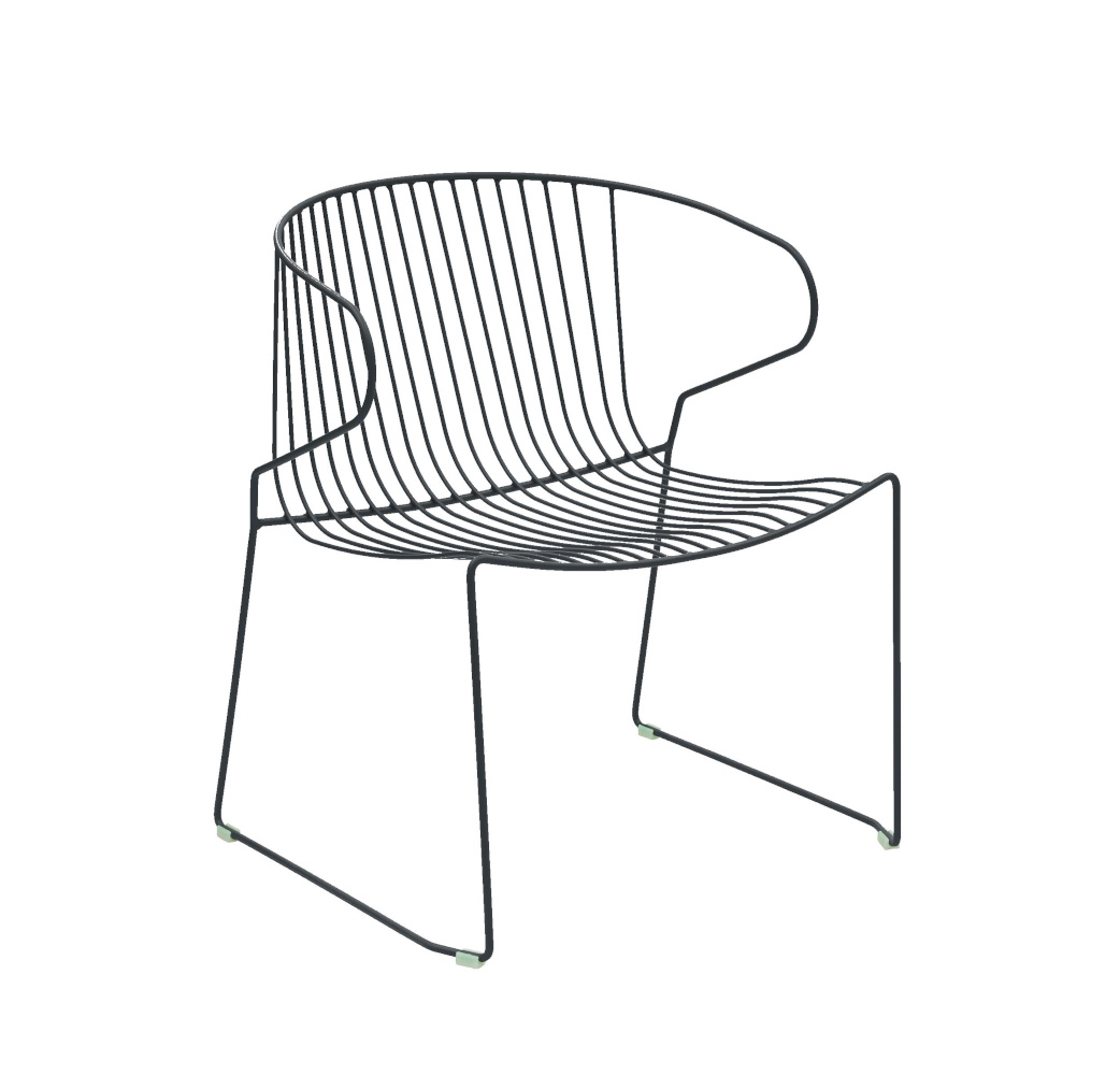 Bolonia Poltrona Sessel, graphitschwarz