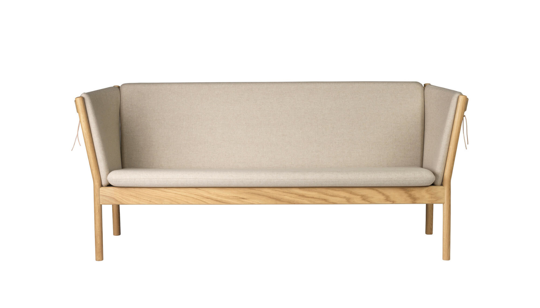 FDB Møbler J149 Sofa 3-Sitzer, nordisch, ergonomisch, Eiche natur, beige, langlebig, funktional