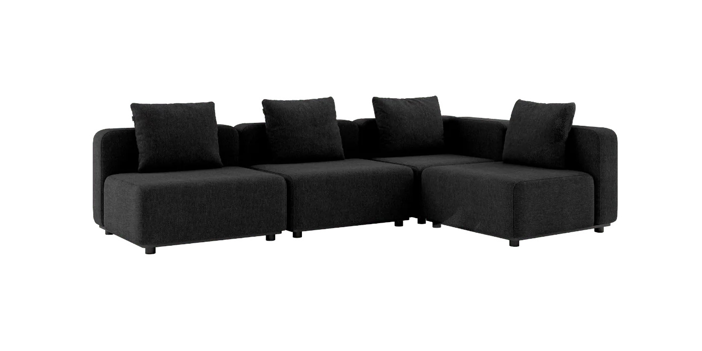 Cobana Ecksofa 4-Sitzer ohne Armlehne, cobana schwarz