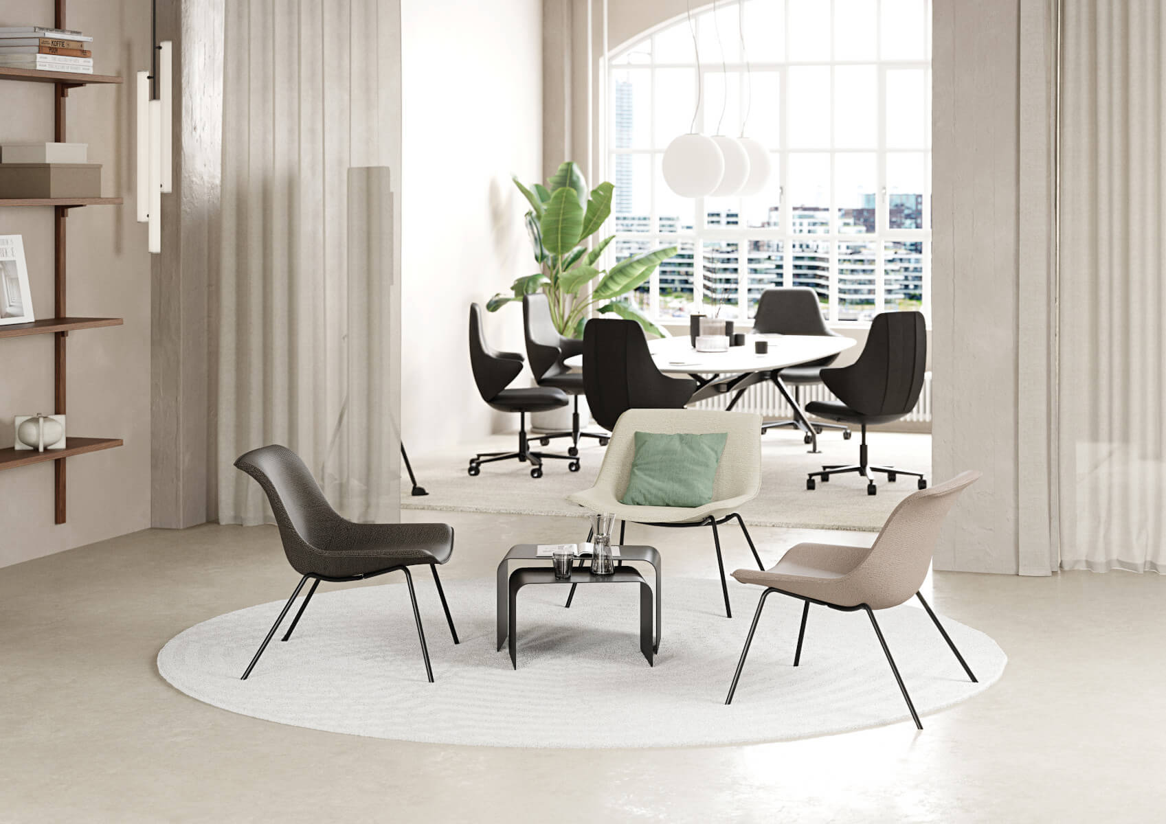 Interstuhl SHUFFLEis1 SU414 Loungesessel für Wartebereiche, Büros und Lobbys, ergonomisch geformt und komfortabel gepolstert