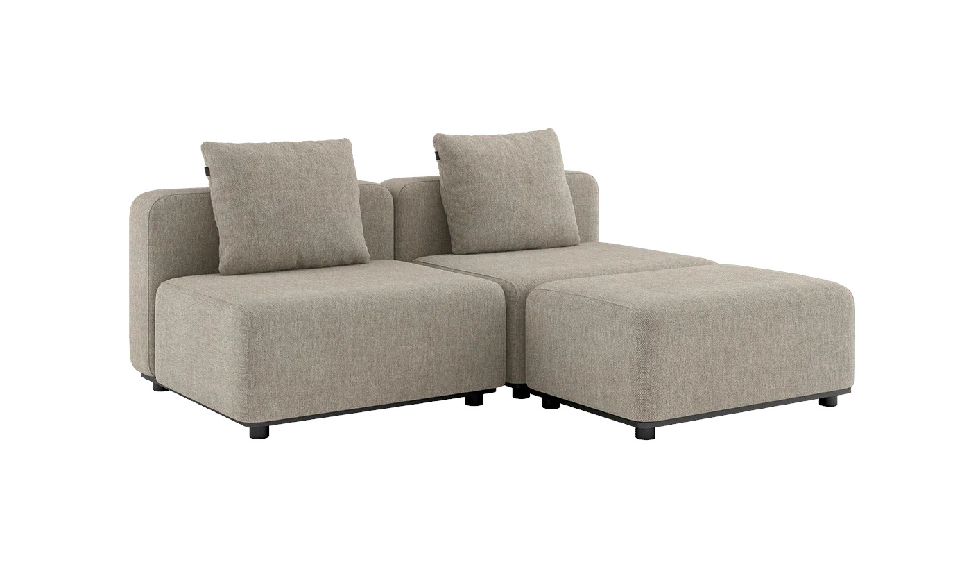 Cobana Loungesofa 2-Sitzer ohne Armlehnen mit Hocker, kirra sand