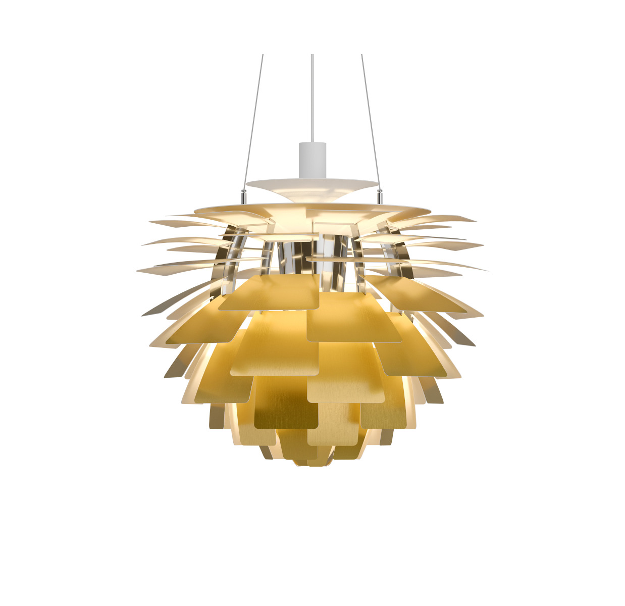 Louis Poulsen PH Artichoke Pendelleuchte 60 cm, Messing, Designerlampe, elegantes Lichtobjekt, skandinavisches Design