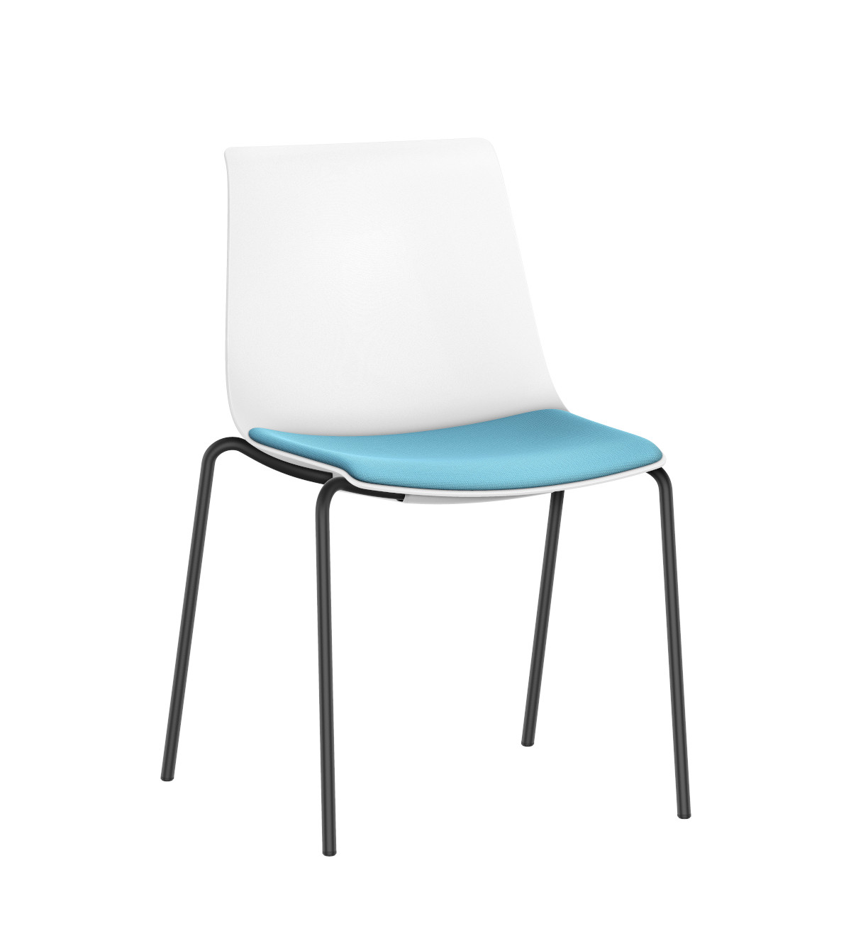 SHUFFLEis1 SU112 Besucherstuhl von Interstuhl mit Polsterung, ergonomisch, stapelbar, für Warte- und Konferenzräume