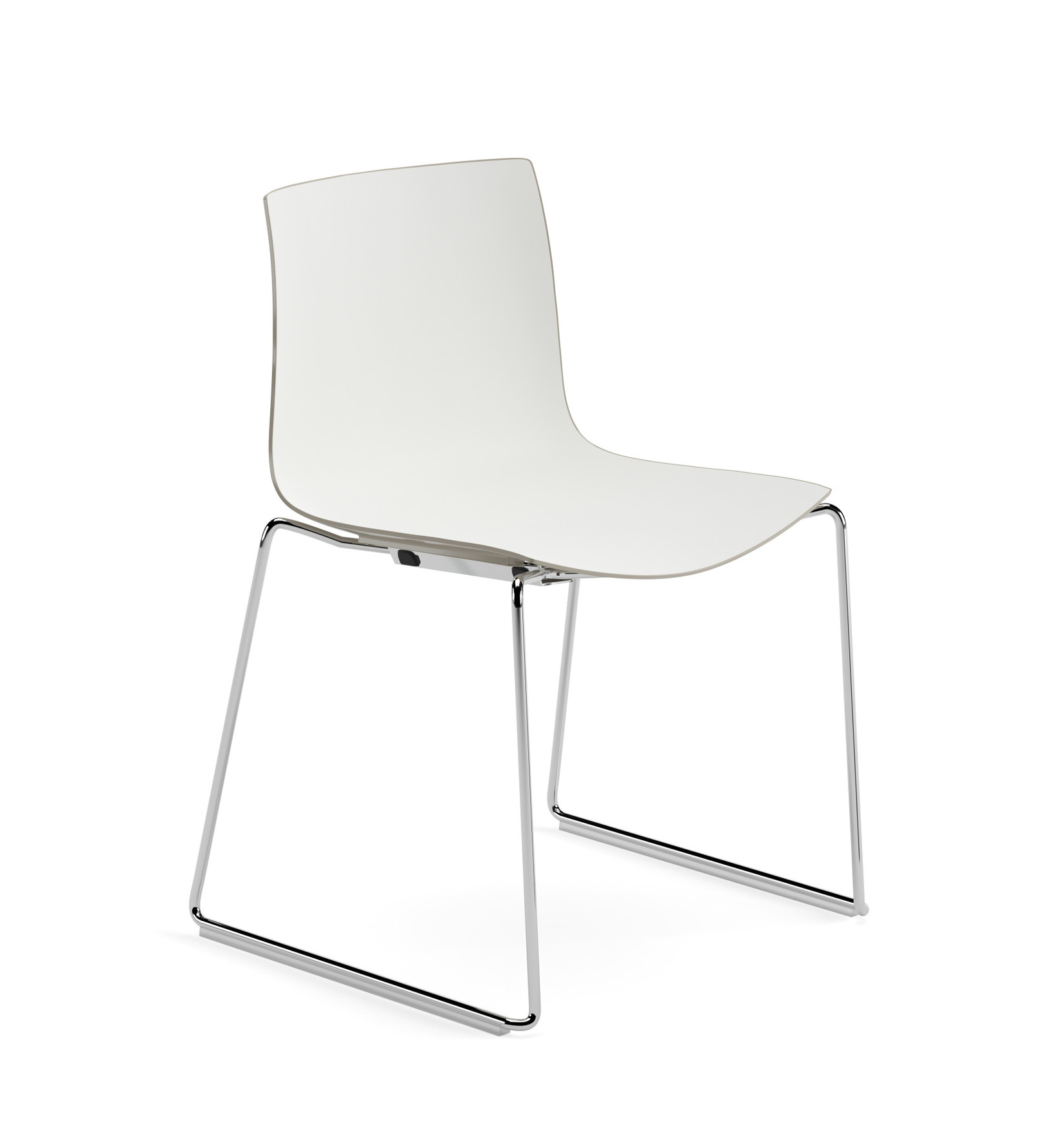 Catifa 46 Stuhl, zweifarbig, chrom / weiß-taubengrau #0278
