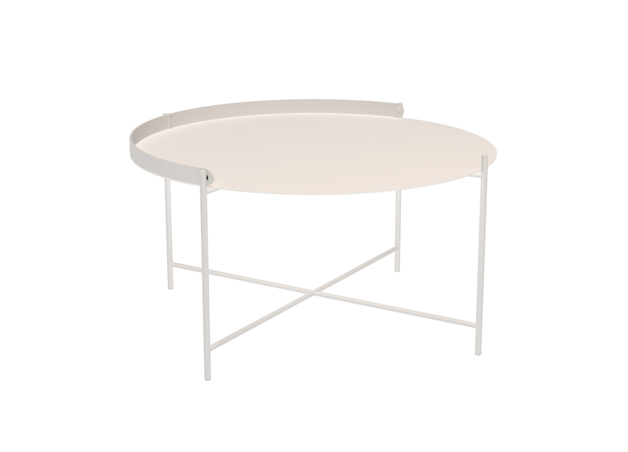 Edge Beistelltisch, Ø 76 cm, muted white