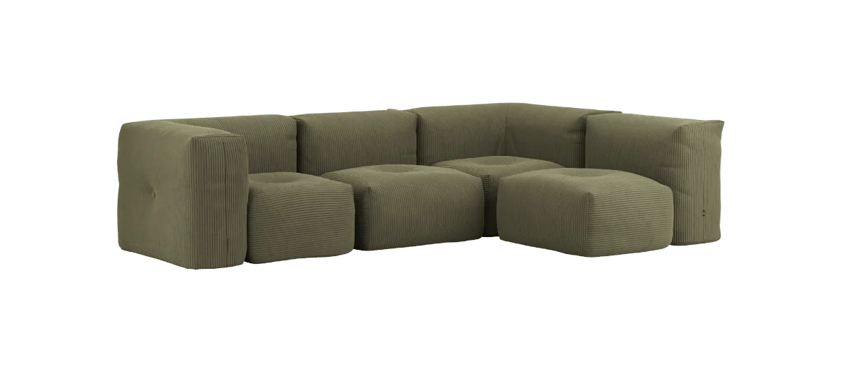 Soft Ecksofa 4-Sitzer, corduroy olive