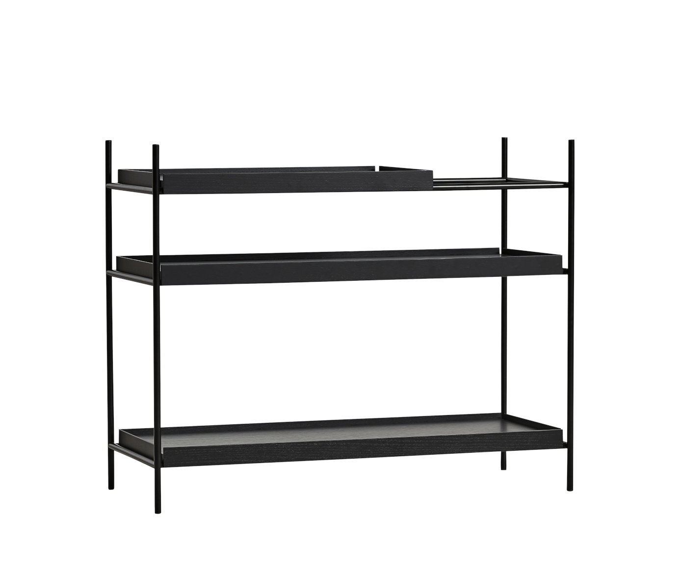 Tray Regal Niedrig, schwarz Tray Regal Niedrig, schwarz