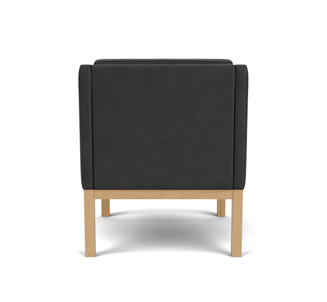 FDB Møbler MK155 Sessel L46, ergonomisch, Leder schwarz, Eiche natur, nordisches Design, nachhaltig, hochwertig