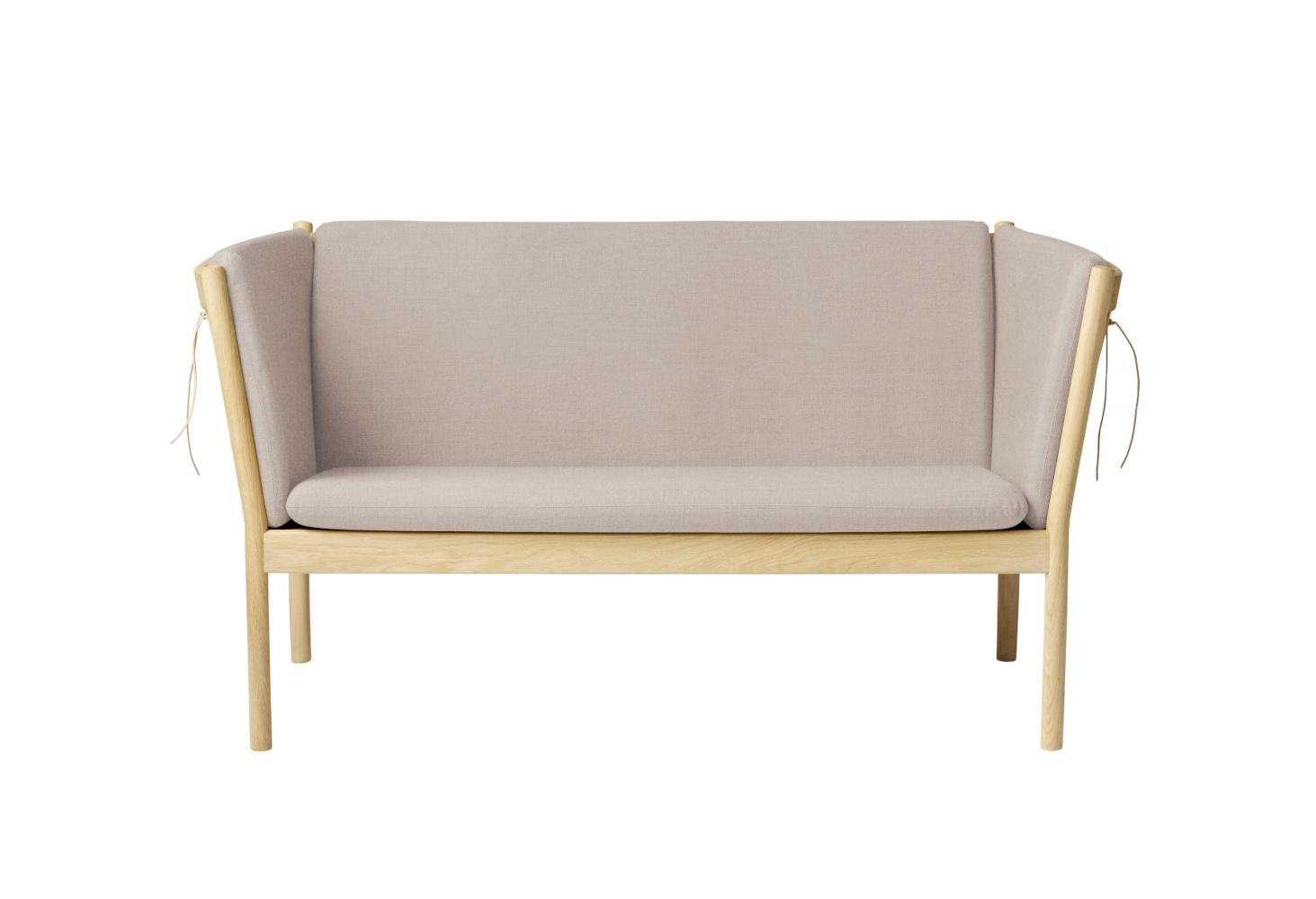 FDB Møbler J148 Sofa 2-Sitzer, nordisch, ergonomisch, Eiche natur, beige, langlebig, nachhaltig