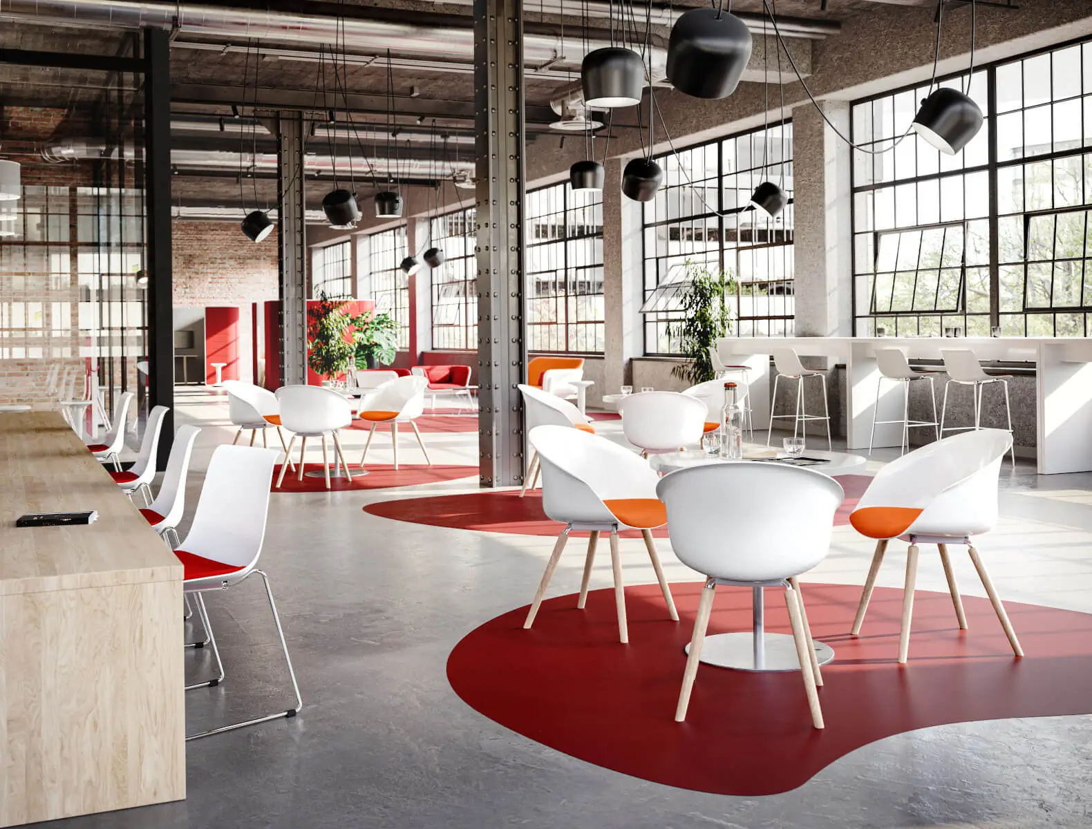 Interstuhl SHUFFLEis1 SU121 Besucherstuhl in modernem Lounge- und Kommunikationsbereich
