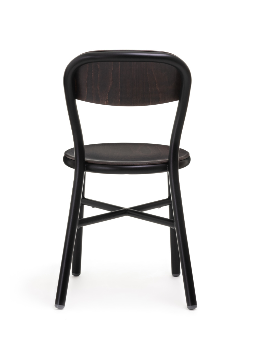 Magis Pipe Stuhl ohne Armlehne, Buche/Schwarz, minimalistisches Design, robust, langlebiger Holzstuhl